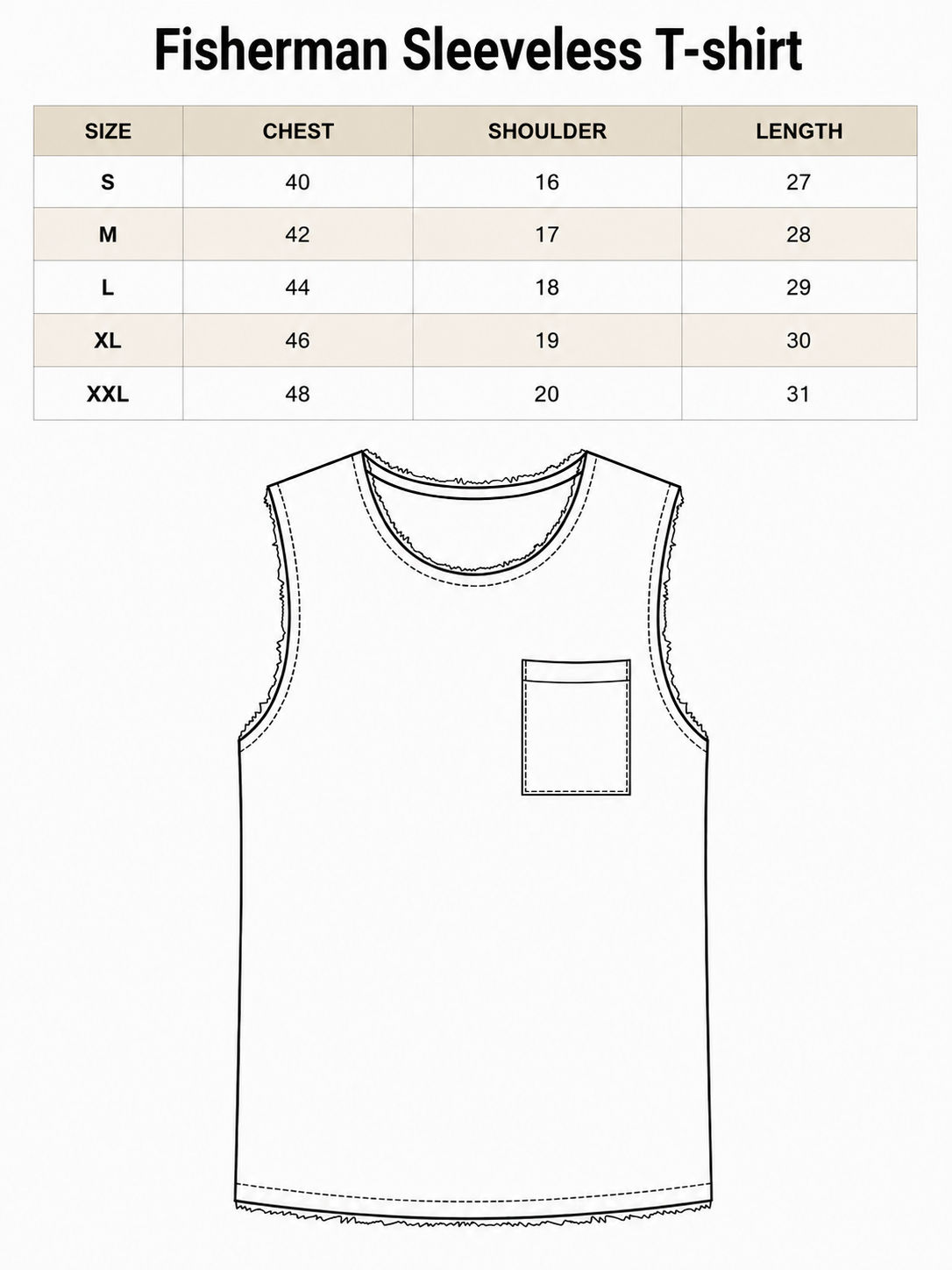 Fisherman Sleeveless T-shirt